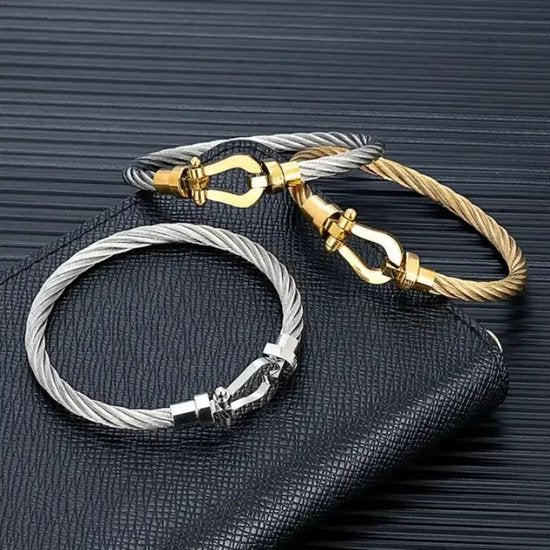 FRED Force 10 – PULSERA ICÓNICA DE ACERO INOXIDABLE Y ACABADO DORADO - 31mm