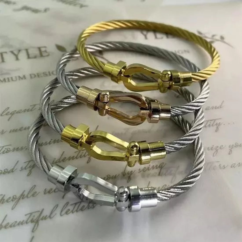 FRED Force 10 – PULSERA ICÓNICA DE ACERO INOXIDABLE Y ACABADO DORADO - 31mm
