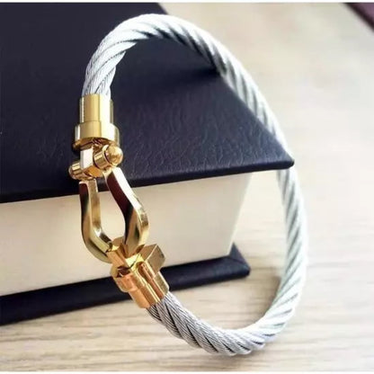 FRED Force 10 – PULSERA ICÓNICA DE ACERO INOXIDABLE Y ACABADO DORADO - 31mm