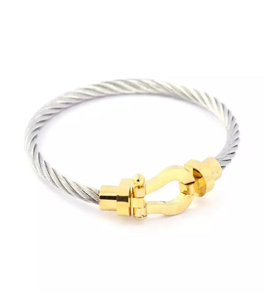 FRED Force 10 – PULSERA ICÓNICA DE ACERO INOXIDABLE Y ACABADO DORADO - 31mm