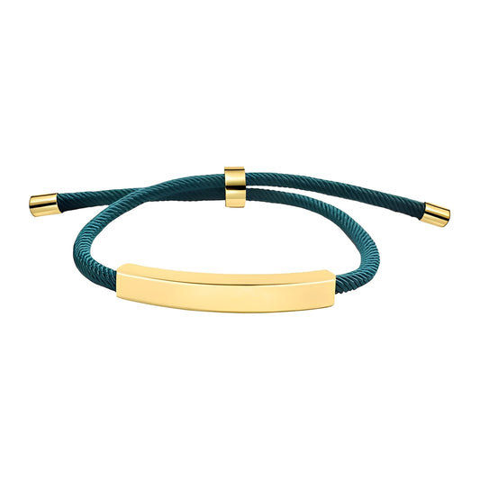 PULSERA ELEGANTE | Blanca con Barra Dorada de Acero Inoxidable